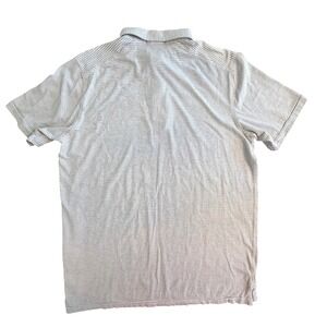 Tasc Performance Polo Golf Shirt Mens M Striped Sage Green Bamboo Cotton Preppy